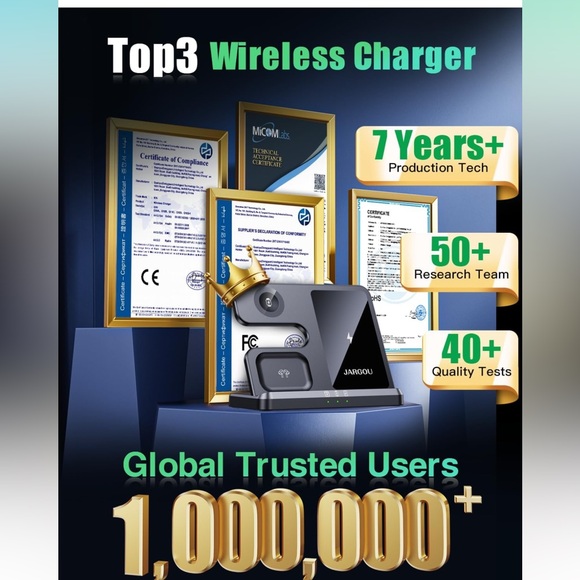 3 in 1 Charging Station for Apple Wireless Charger for iPhone 15 14 13 12 11 X 8 - Picture 5 of 7